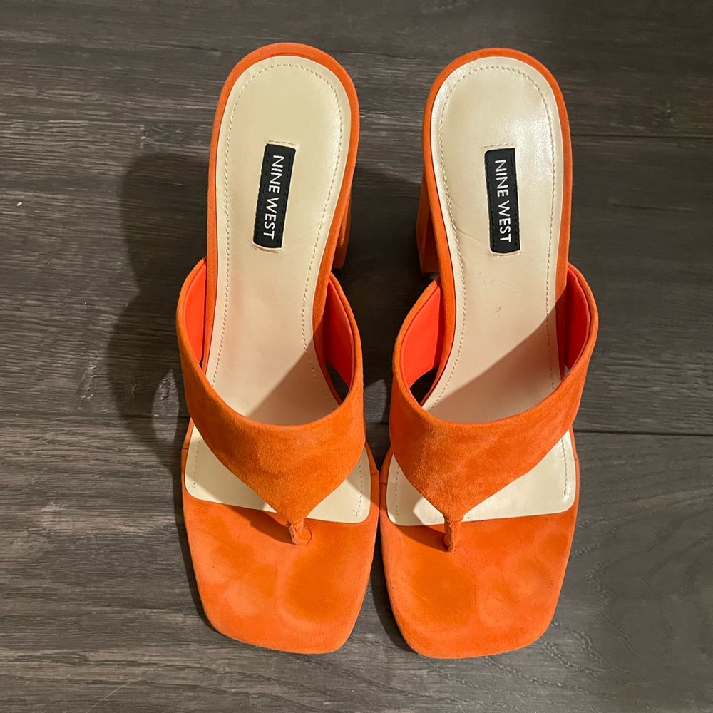 Nine West Gogo Block Heel Slide Sandals